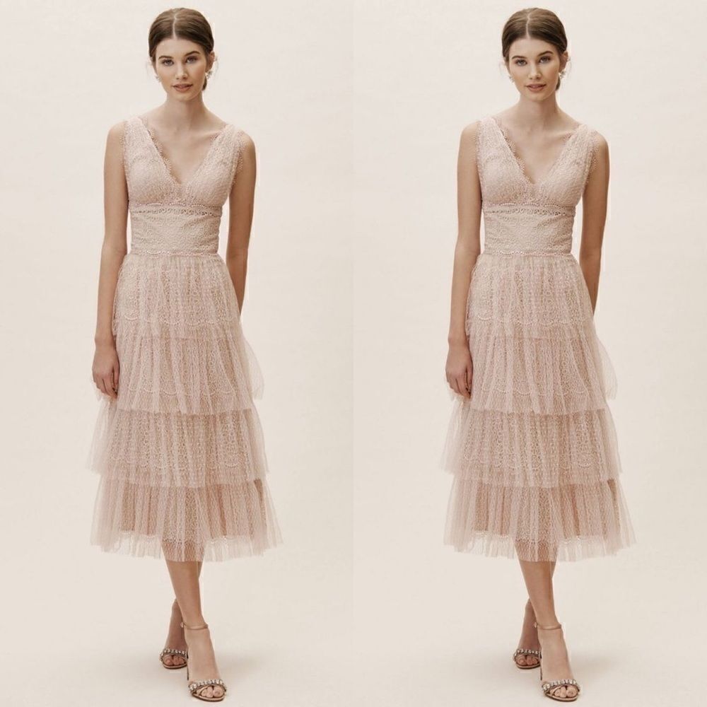 Catherine Deane Katiana Tiered Lace Pastel Pink